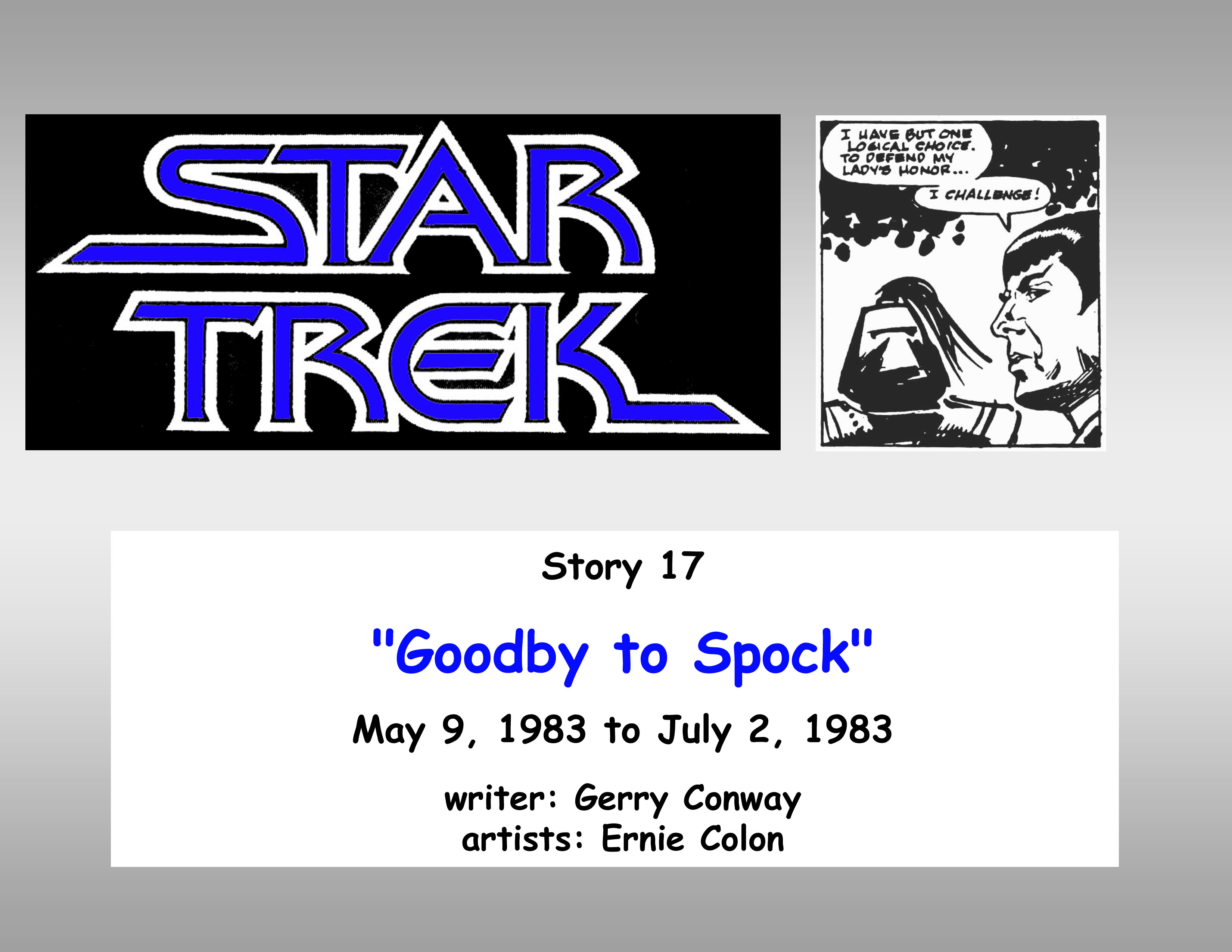 Goodby to Spock.